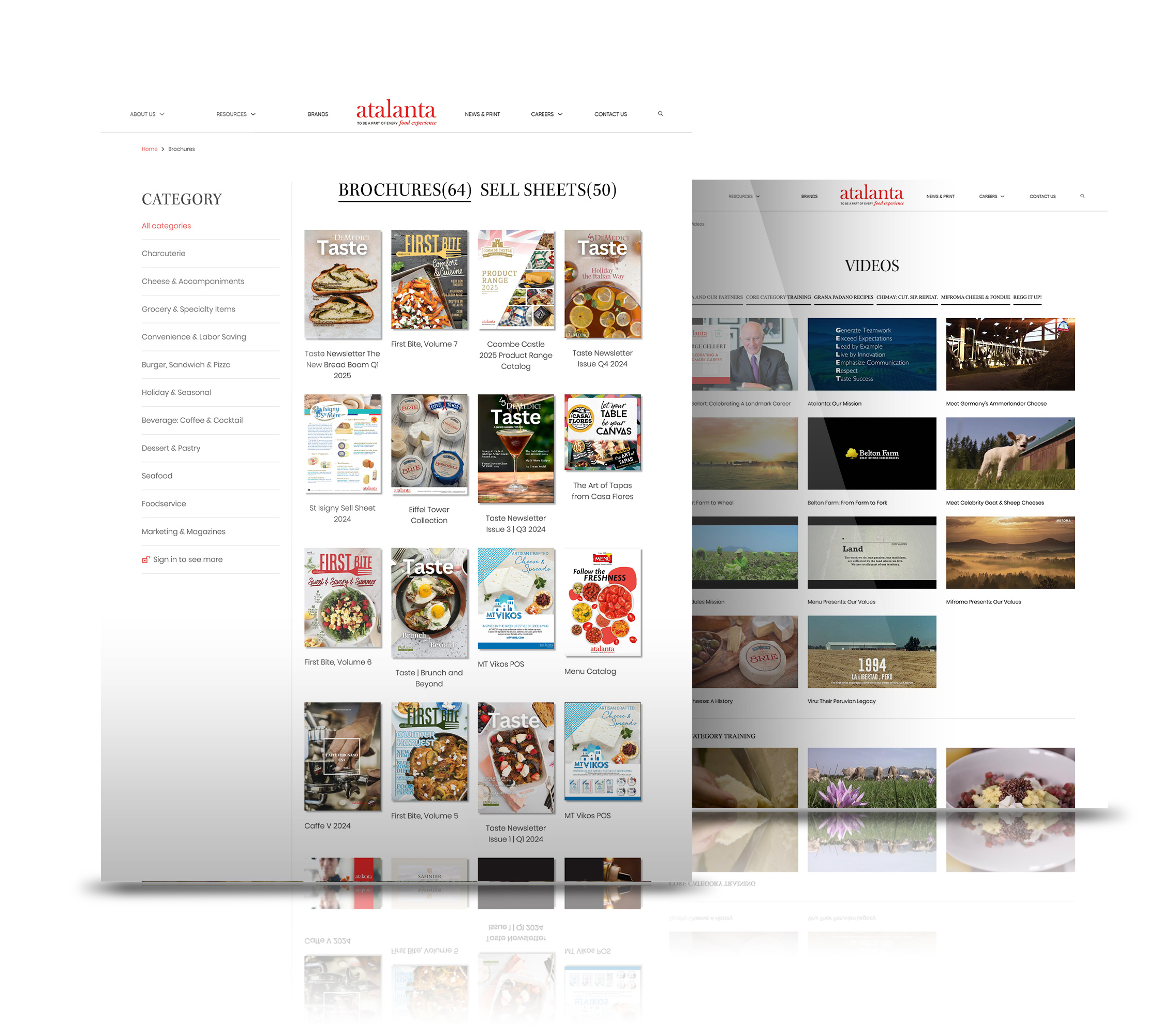 Atalanta brochures, sell sheets, and video library