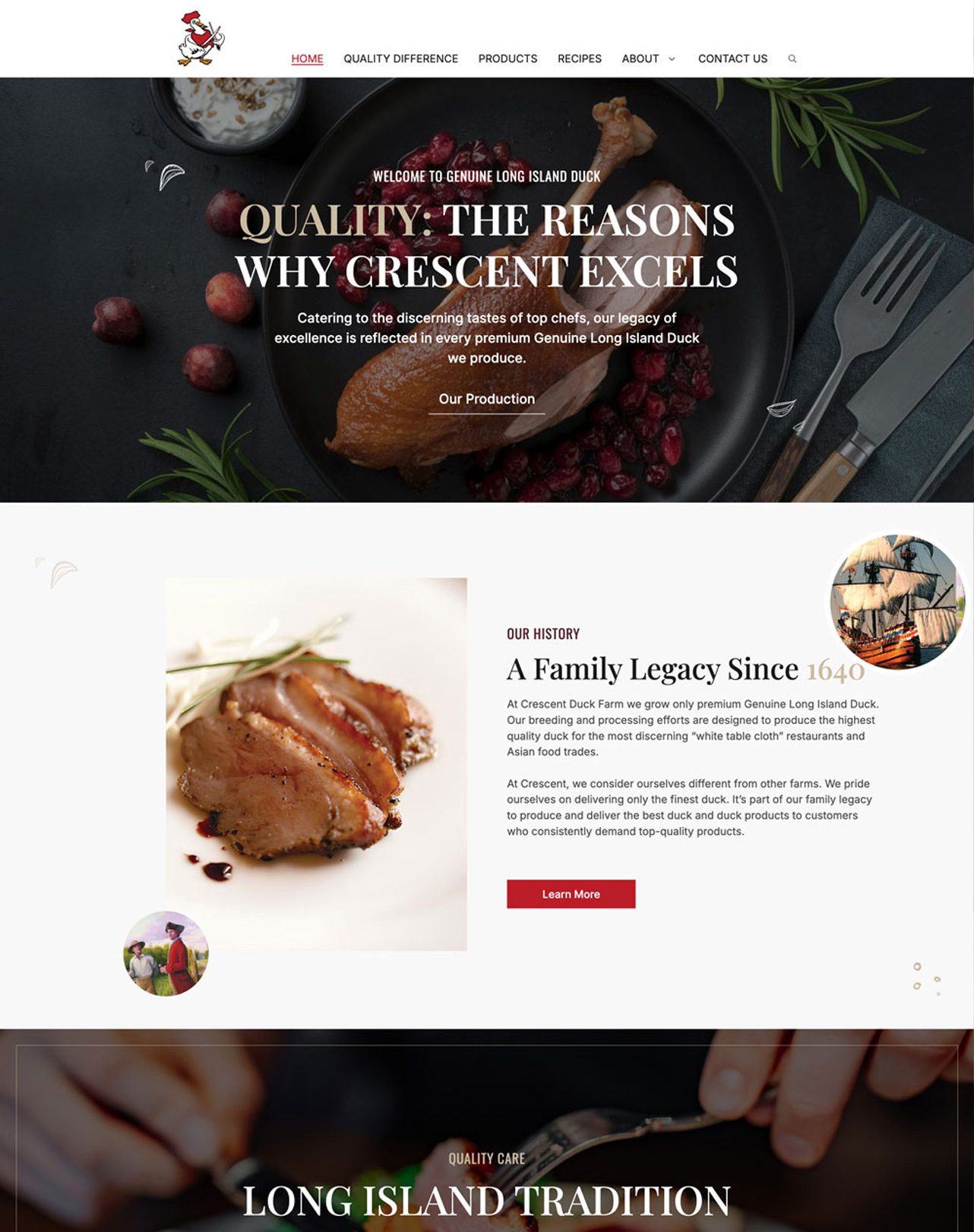 Crescent Duck website homepage