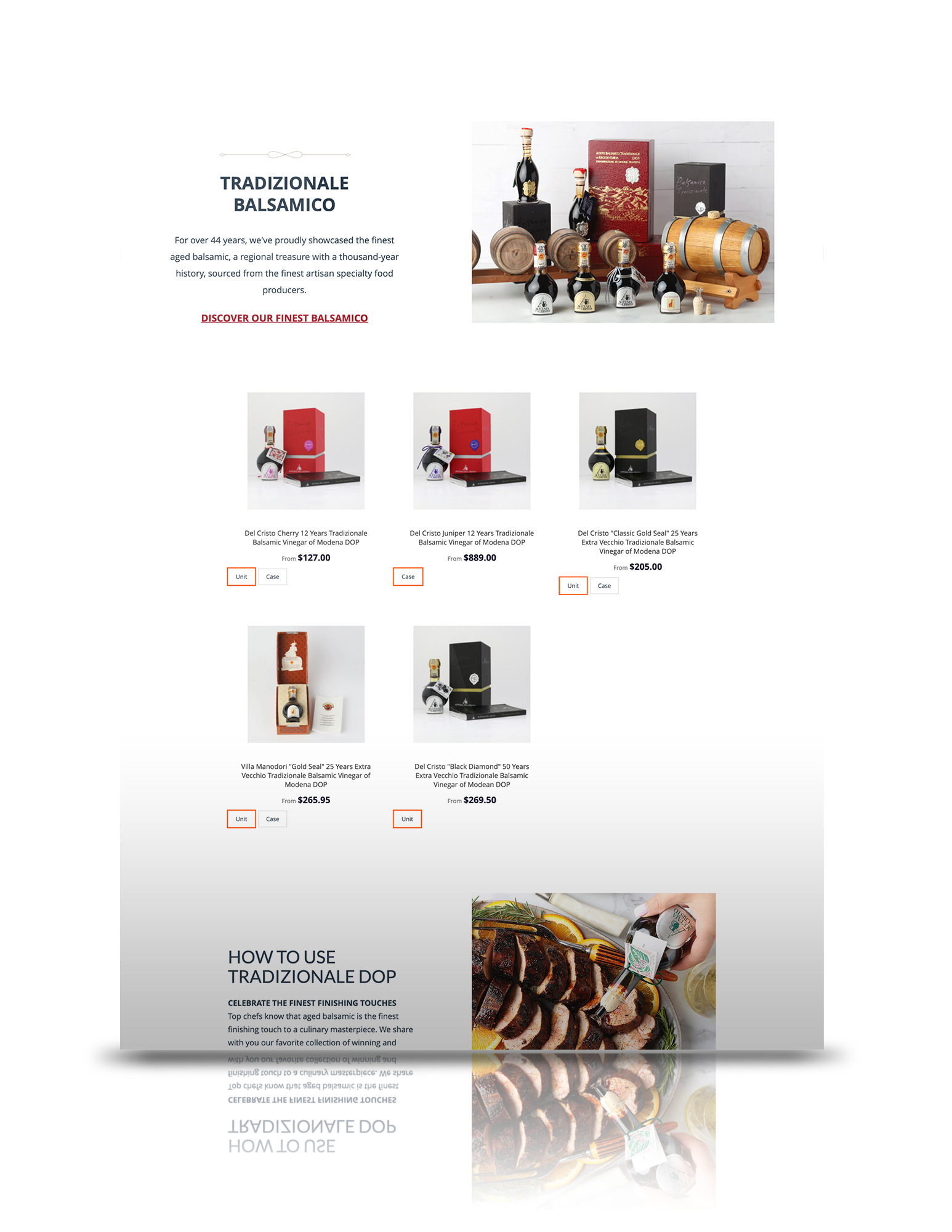 De Medici balsamic vinegars presentation