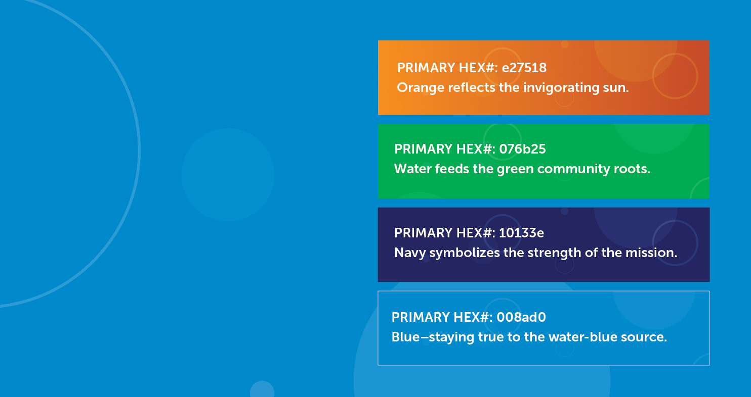 Tampa Bay Water primary color specifications